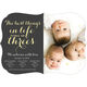Yellow Best In Threes Triplets Photo Birth Announcements Image 3 of 6